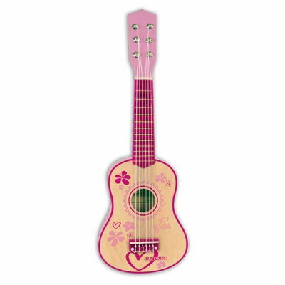 Bontempi Guitare en bois à 6 cordes pour enfants Rose 55 cm 3 Bontempi Guitare en bois à 6 cordes pour enfants Rose 55 cm