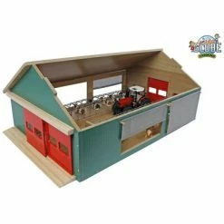 Kids Globe Écurie de chevaux avec 4 mailles de brise-vent 1:32 Naturel