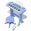 VidaXL Clavier jouet d'enfants et tabouret/microphone 37 touches Bleu 2 VidaXL Clavier jouet d'enfants et tabouret/microphone 37 touches Bleu -Jouets Soldes image 1 80119