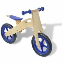 VidaXL Vélo d’équilibre en bois bleu