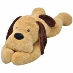 VidaXL Chien en peluche 80 cm Marron