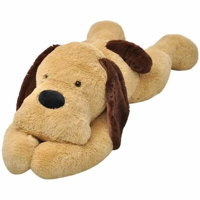 VidaXL Chien en peluche 80 cm Marron 3 VidaXL Chien en peluche 80 cm Marron