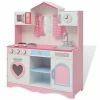 VidaXL Cuisine jouet 82 x 30 x 100 cm Bois Rose et blanc -Jouets Soldes image 1 80179