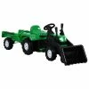 VidaXL Tracteur à pédales d'enfants et remorque et chargeur Vert/noir -Jouets Soldes image 1 80378