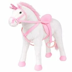 Jouets Soldes 24 VidaXL Jouet en peluche Licorne Blanc et rose XXL