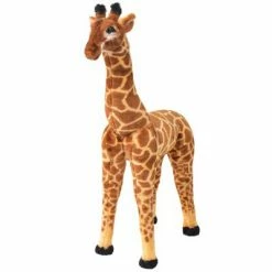 Jouets Soldes 10 VidaXL Jouet en peluche Girafe Marron et jaune XXL