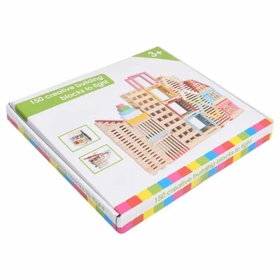 VidaXL Ensemble de blocs de construction en bois 150 pcs Pin peint 3 VidaXL Ensemble de blocs de construction en bois 150 pcs Pin peint