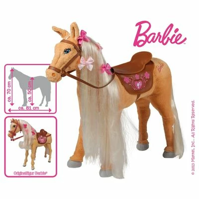 Barbie Cheval jouet Tawny avec son 81 cm Beige et marron 4 Barbie Cheval jouet Tawny avec son 81 cm Beige et marron – Image 2