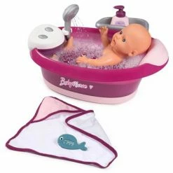 Smoby Baignoire de bébé-poupée 2 en 1 avec accessoires
