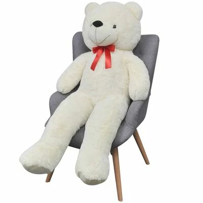 VidaXL Ourson en peluche XXL Blanc 135 cm 4 VidaXL Ourson en peluche XXL Blanc 135 cm – Image 2