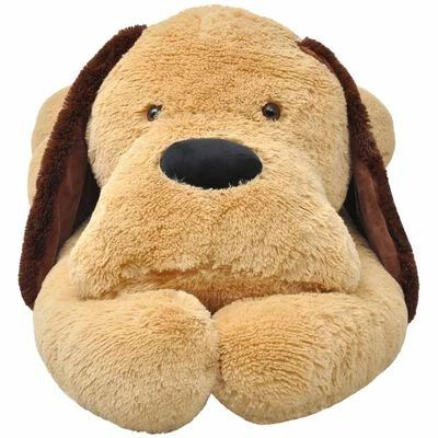 VidaXL Chien en peluche 80 cm Marron 4 VidaXL Chien en peluche 80 cm Marron – Image 2