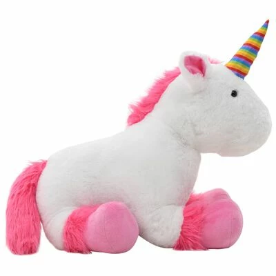 VidaXL licorne en peluche rose et blanc 4 VidaXL licorne en peluche rose et blanc – Image 2