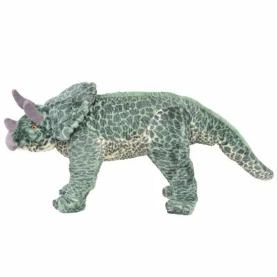 VidaXL Jouet en peluche Dinosaure Tricératops Vert XXL 4 VidaXL Jouet en peluche Dinosaure Tricératops Vert XXL – Image 2