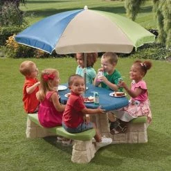 Step2 Table de pique-nique avec parasol Aqua 7 Step2 Table de pique-nique avec parasol Aqua -Jouets Soldes image 3 404892