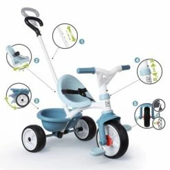 Smoby Tricycle bébé 2 en 1 Be Move Bleu 10 Smoby Tricycle bébé 2 en 1 Be Move Bleu -Jouets Soldes image 3 439597