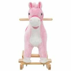 VidaXL Cheval à bascule Peluche 65 x 32 x 58 cm Rose -Jouets Soldes image 3 80218