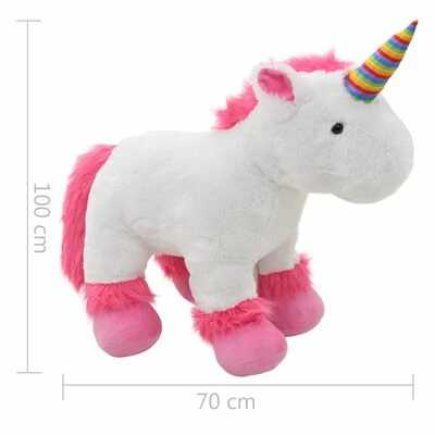 VidaXL licorne en peluche rose et blanc 5 VidaXL licorne en peluche rose et blanc – Image 3