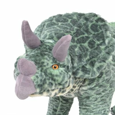 VidaXL Jouet en peluche Dinosaure Tricératops Vert XXL 5 VidaXL Jouet en peluche Dinosaure Tricératops Vert XXL – Image 3