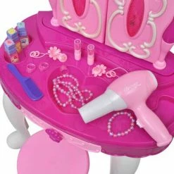 VidaXL Coiffeuse jouet 3 miroirs pour enfants avec lumière et son -Jouets Soldes image 4 80115