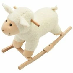 VidaXL Mouton à bascule Peluche 78 x 34 x 58 cm Blanc -Jouets Soldes image 4 80220