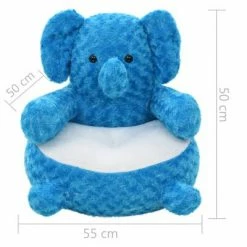 VidaXL éléphant en peluche Bleu -Jouets Soldes image 4 80240