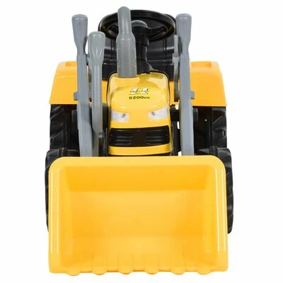 VidaXL Tracteur à pédales avec excavateur pour enfants Jaune et noir 6 VidaXL Tracteur à pédales avec excavateur pour enfants Jaune et noir – Image 4