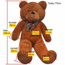 VidaXL Ourson en peluche XXL Marron 160 cm 11 VidaXL Ourson en peluche XXL Marron 160 cm -Jouets Soldes image 5 80100