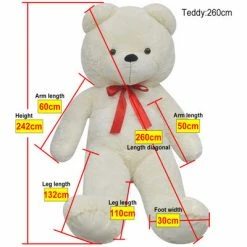 VidaXL Ours en peluche Blanc 242 cm 11 VidaXL Ours en peluche Blanc 242 cm -Jouets Soldes image 5 80148