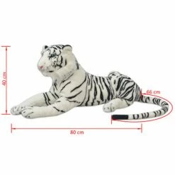 VidaXL Tigre en peluche Blanc XXL 11 VidaXL Tigre en peluche Blanc XXL -Jouets Soldes image 5 80164