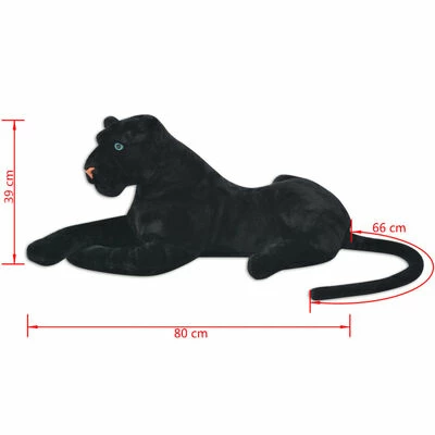 VidaXL Panthère en peluche Noir XXL 7 VidaXL Panthère en peluche Noir XXL – Image 5