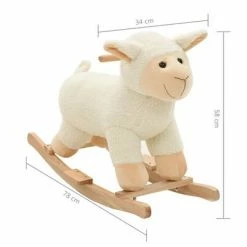 VidaXL Mouton à bascule Peluche 78 x 34 x 58 cm Blanc -Jouets Soldes image 5 80220