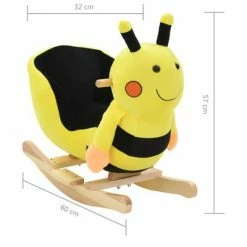 VidaXL Bourdon à bascule avec dossier Peluche 60 x 32 x 57 cm Jaune -Jouets Soldes image 5 80223