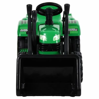 VidaXL Tracteur à pédales d'enfants et remorque et chargeur Vert/noir 7 VidaXL Tracteur à pédales d'enfants et remorque et chargeur Vert/noir – Image 5