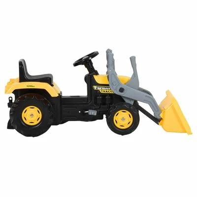VidaXL Tracteur à pédales avec excavateur pour enfants Jaune et noir 7 VidaXL Tracteur à pédales avec excavateur pour enfants Jaune et noir – Image 5