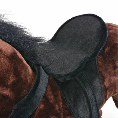 VidaXL Jouet en peluche Cheval Marron et noir XXL 7 VidaXL Jouet en peluche Cheval Marron et noir XXL – Image 5