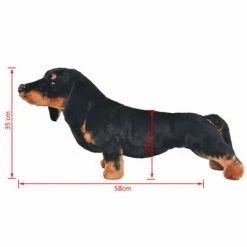 VidaXL Jouet en peluche Chien de race Dachshund Noir XXL -Jouets Soldes image 5 91333
