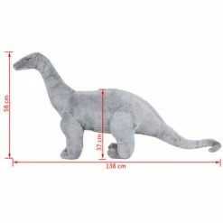 VidaXL Jouet en peluche Dinosaure Brachiosaurus Gris XXL -Jouets Soldes image 5 91345