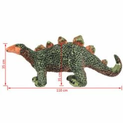 VidaXL Jouet en peluche Dinosaure Stegosaurus Vert et orange XXL -Jouets Soldes image 5 91346