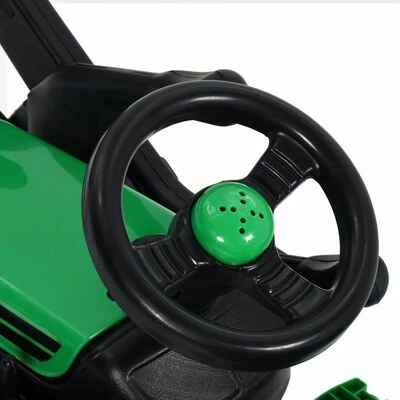 VidaXL Tracteur à pédales d'enfants et remorque et chargeur Vert/noir 8 VidaXL Tracteur à pédales d'enfants et remorque et chargeur Vert/noir – Image 6