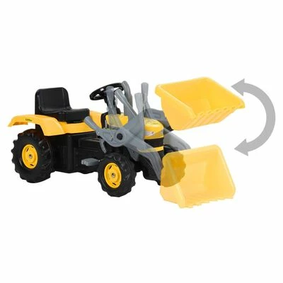 VidaXL Tracteur à pédales avec excavateur pour enfants Jaune et noir 8 VidaXL Tracteur à pédales avec excavateur pour enfants Jaune et noir – Image 6