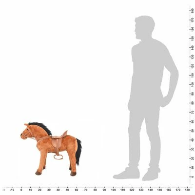 VidaXL Jouet en peluche Cheval Marron 8 VidaXL Jouet en peluche Cheval Marron – Image 6